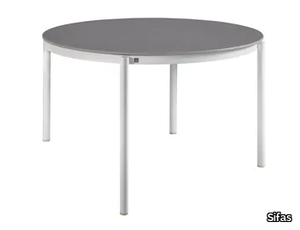 OUTLINE - Round glass and aluminium garden table _ Sifas