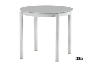 OUTLINE - Round glass and aluminium side table _ Sifas