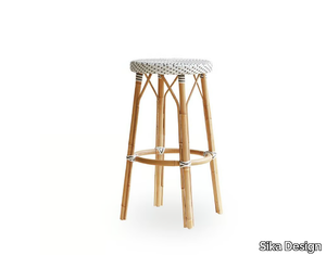 SIMONE - Rattan stool with footrest _ Sika Design