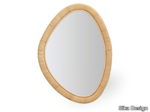 MALOU - Wall-mounted framed rattan mirror _ Sika Design