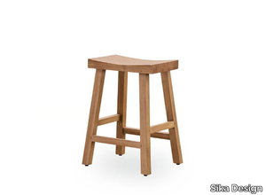 CHARLES - High teak stool with footrest _ Sika Design