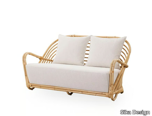 CHARLOTTENBORG - 2 seater wicker and fabric sofa _ Sika Design