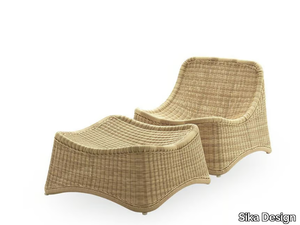 CHILL EXTERIOR - Alu-Rattan and ArtFibre garden armchair with footstool _ Sika Design