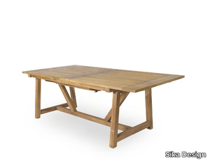 GEORGE - Extending rectangular teak table _ Sika Design