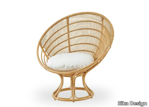 LUNA EXTERIOR - Garden Alu-Rattan and ArtFibre easy chair with integrated cushion _ Sika Design