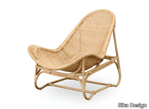 PACIFIQUE - Rattan and fabric armchair with armrests _ Sika Design