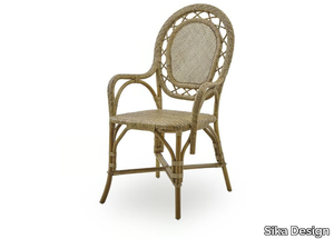 ROMANTICA - Rattan chair with armrests _ Sika Design