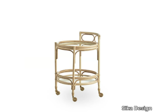 ROMEO - Rattan and glass drinks trolley _ Sika Design