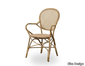 ROSSINI EXTERIOR - Medallion garden chair with armrests in Alu-Rattan and ArtFibre _ Sika Design