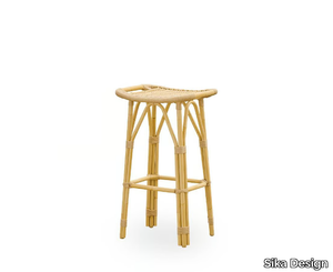 SALSA EXTERIOR - Alu-Rattan and ArtFibre high stool with footrest _ Sika Design