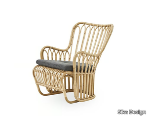 TULIP - Rattan easy chair with integrated cushion _ Sika Design