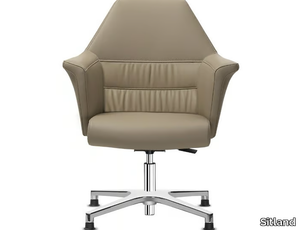 OF COURSE - Swivel aluminium office chair with armrests with 4-Spoke base _ Sitland