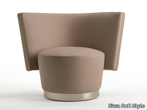 ANGIE - Swivel leather armchair with removable cover _ Siwa Soft Style