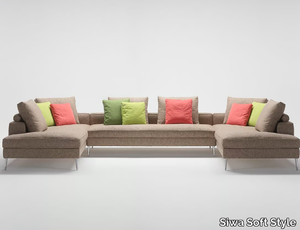 BACCARAT - Sectional fabric sofa with chaise longue _ Siwa Soft Style