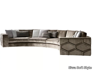 DIAMOND CLUB - Curved modular leather sofa _ Siwa Soft Style