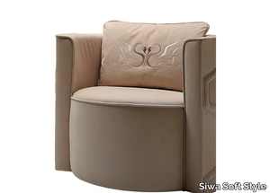 DIAMOND CLUB - Leather armchair with armrests _ Siwa Soft Style