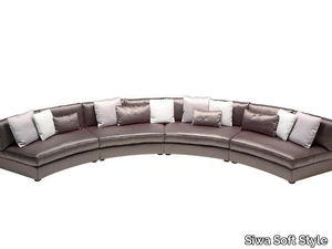 DIAMOND CURVED - Curved modular leather sofa _ Siwa Soft Style