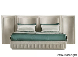 SHELL - Fabric double bed with upholstered headboard _ Siwa Soft Style