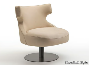 ROXANE - Swivel leather armchair with removable cover _ Siwa Soft Style