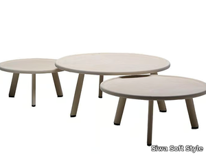 WAVE - Round leather coffee table _ Siwa Soft Style