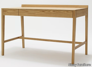 THEO DESK - Rectangular solid wood writing desk with drawers _ Sixay furniture