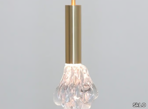 DEW - LED blown glass and brass pendant lamp _ SkLO