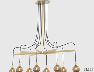 DRAPE ARM 8 - LED brass pendant lamp _ SkLO