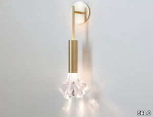 DEW - LED blown glass and brass wall lamp _ SkLO