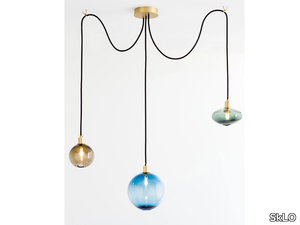 DRAPE COMPOSITION 2 - LED blown glass pendant lamp _ SkLO