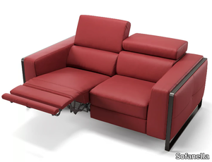 MANZANO - 2 seater sled base leather sofa _ Sofanella