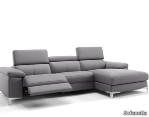 VENOSA - Leather sofa with chaise longue _ Sofanella