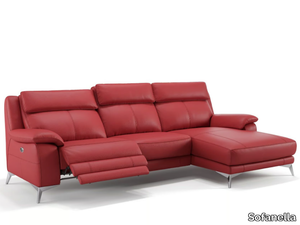 ALIANO - Leather sofa with chaise longue _ Sofanella