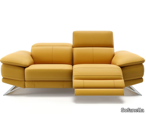 FERRARA - 2 seater sled base leather sofa _ Sofanella