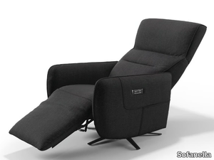 LUCERA - Fabric armchair with armrests with 5-spoke base _ Sofanella