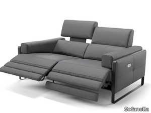 MILO - 2 seater sled base leather sofa _ Sofanella