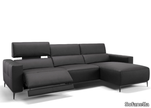 TOLEDO - Leather sofa with chaise longue _ Sofanella