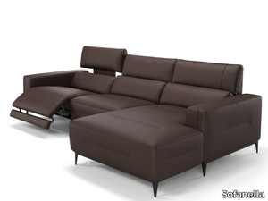 TERAMO - Corner leather sofa with chaise longue _ Sofanella