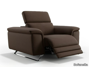 SERRI - Recliner fabric armchair with armrests _ Sofanella