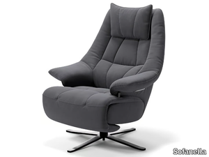 FLORENCE - Swivel fabric armchair with armrests with 4-spoke base _ Sofanella