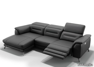 GANDINO - Leather sofa with chaise longue _ Sofanella