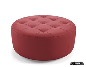 CASADO - Tufted round leather pouf _ Sofanella