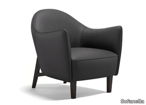 CERINA - Leather armchair with armrests _ Sofanella