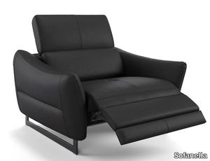 MODENA - Sled base leather armchair with armrests _ Sofanella