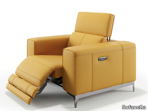 CUPELLO - Leather armchair with armrests _ Sofanella