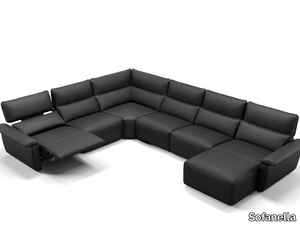 MERIDA - Corner leather sofa with chaise longue _ Sofanella