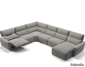 MERIDA - Corner fabric sofa with chaise longue _ Sofanella