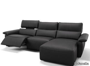 MERIDA - Leather sofa with chaise longue _ Sofanella