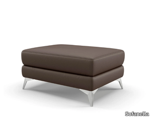 MILANO - Upholstered leather footstool _ Sofanella