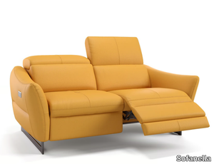 MODENA - 2 seater sled base leather sofa _ Sofanella