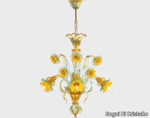 VAN GOGH SUNFLOWERS MIGNON - Murano glass chandelier _ Sogni Di Cristallo